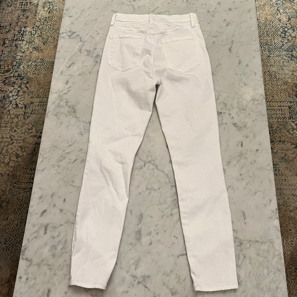 J. Brand White Hi Rise Crop Button Fly Skinny Jeans Size 26 - Picture 5 of 12